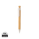Bamboo pen with wheatstraw clip