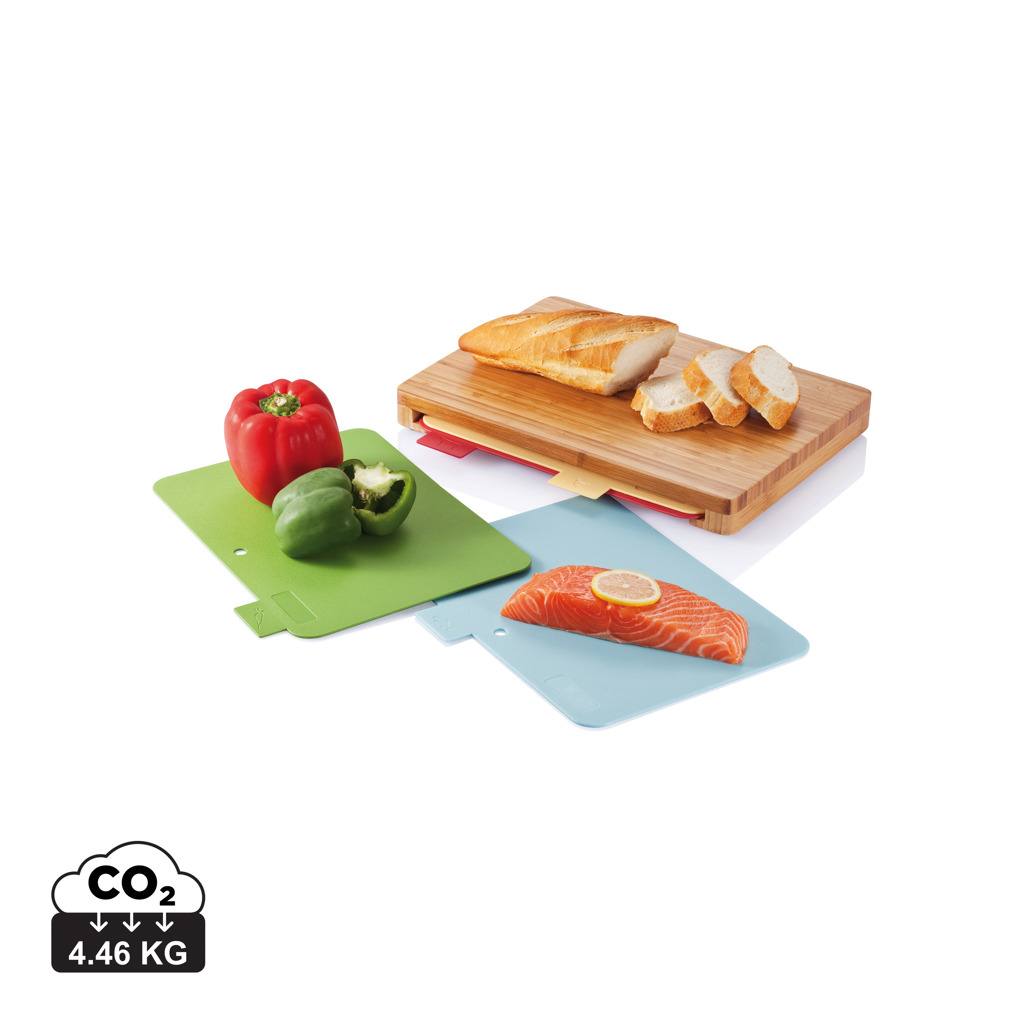 [P261.219] Cutting board with 4pcs hygienic boards