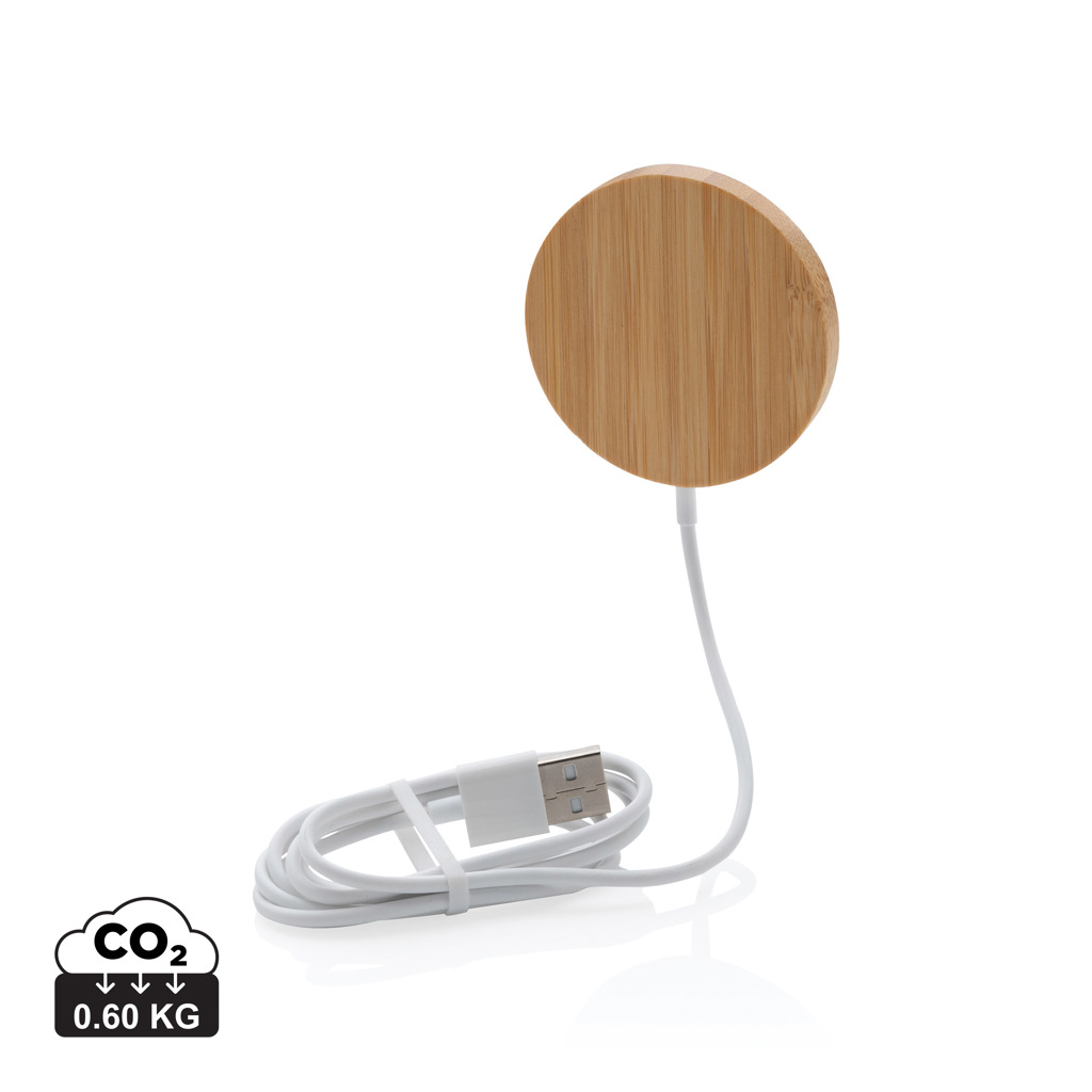 [P302.639] 10W bamboo magnetic wireless charger