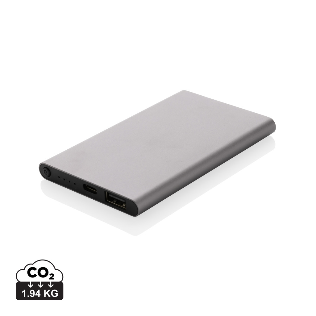 RCS recycled plastic/aluminium 4000mah powerbank with type C