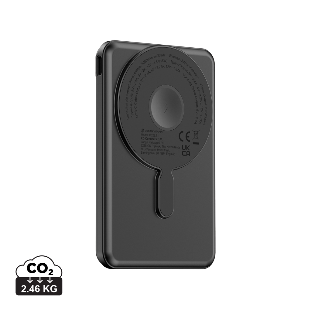 [P322.7101] Urban Vitamin Redwood 5in1 5000mah 20W PD magnetic powerbank